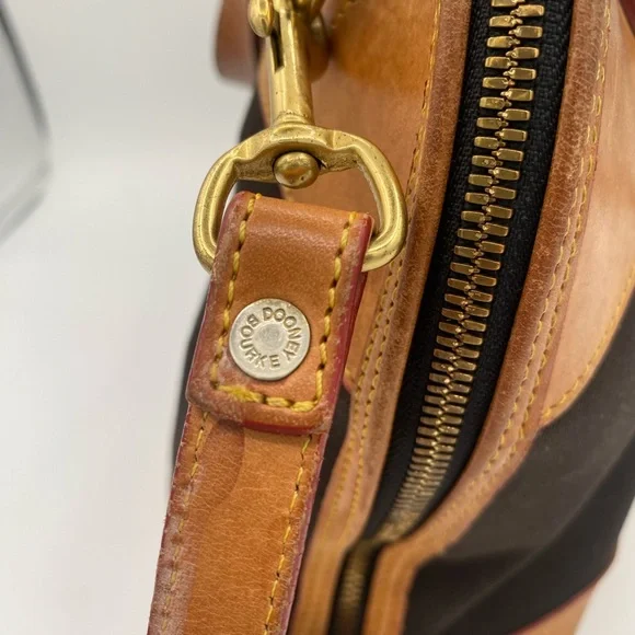 Dooney & Bourke Tan and Black Satchel - Picture 3 of 12